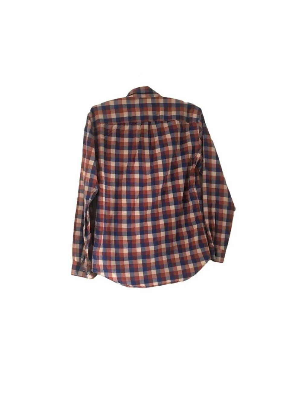 Frank And Oak Mens Red Blue Checkered Button Down Shirt Size Small